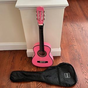 Girls Learning First Guitar-Pink